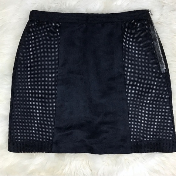 Worthington Dresses & Skirts - 0319 Worthington Black Faux Suede Perforated Mini